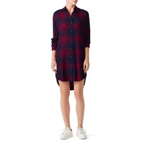Rails Women’s Bianca Plaid Flannel Shirt Dress size L Old Money Classic Soft